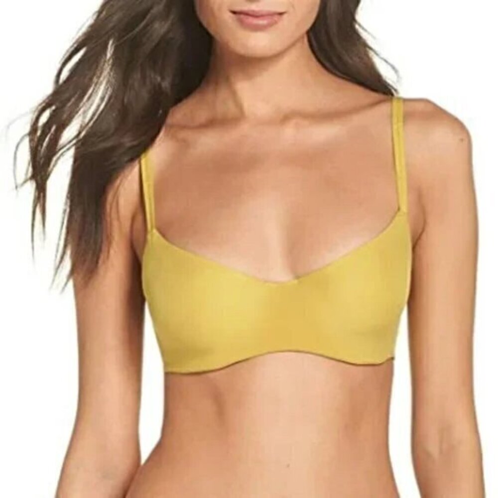 Free People Zoey Underwire Bra in Yellow Marsh Size 32C NWT